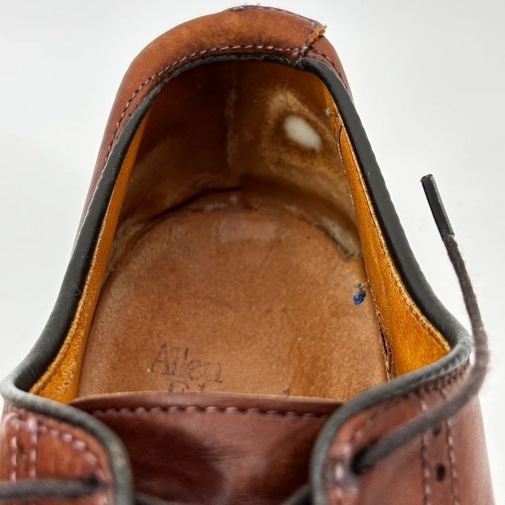 Allen Edmonds Wilbert Brown Leather Cap Toe Derby Comfort Shoes Mens 10 D